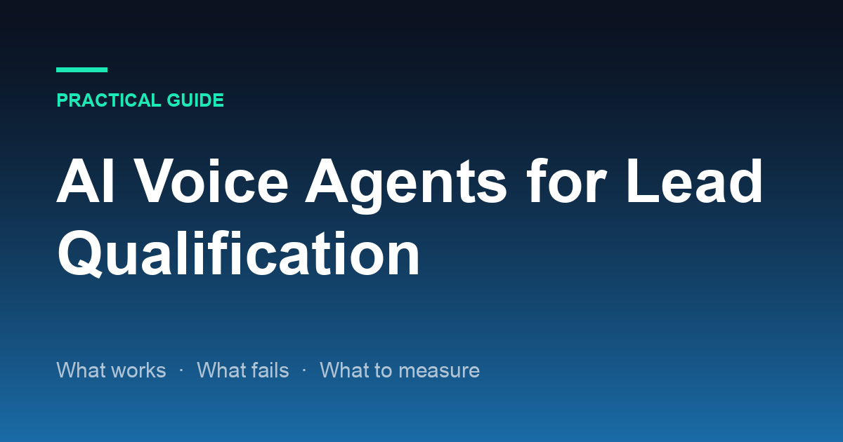 AI Voice Agents for Lead Qualification: What They Can and Can't Do