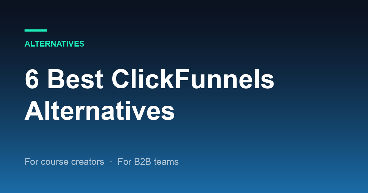 6 Best ClickFunnels Alternatives in 2026, for Course Creators and B2B Teams