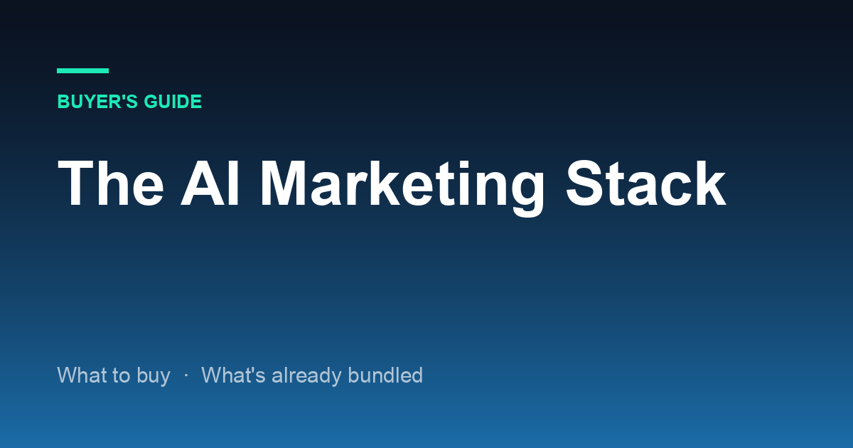 The AI Marketing Stack: What to Buy and What's Already Bundled