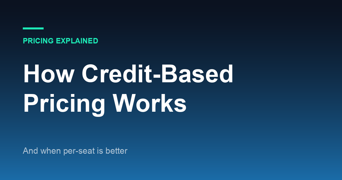 How Credit-Based Pricing Works (And When Per-Seat Beats It)