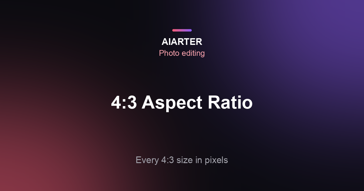 4:3 Aspect Ratio (2026): Sizes in Pixels, Formula and How to Convert