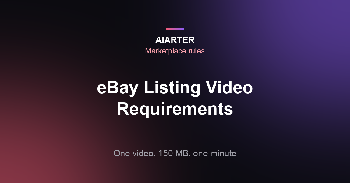 eBay Listing Video Requirements (2026): Length, 150 MB Limit and Format