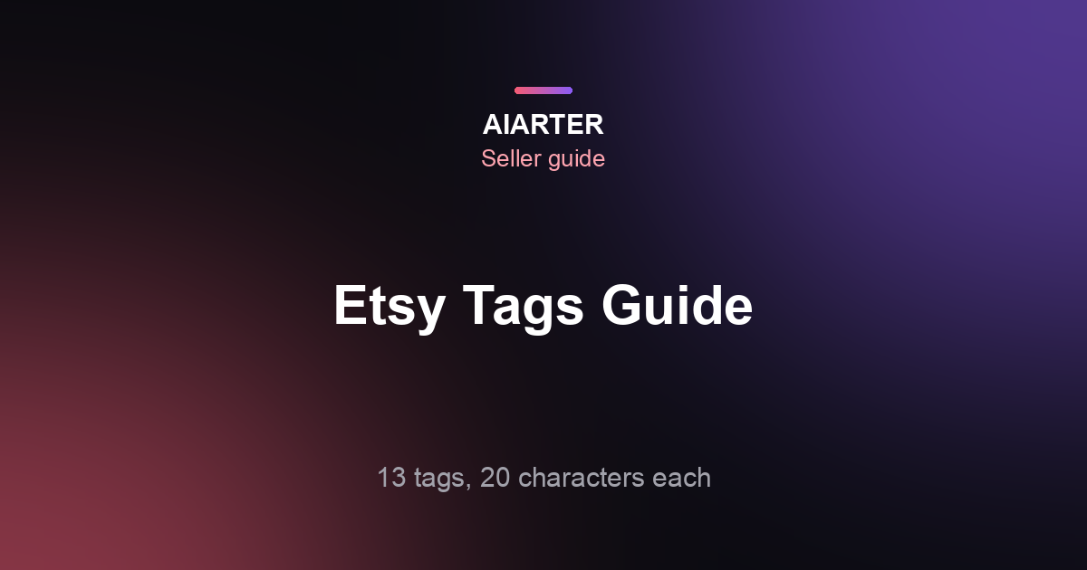How to Use Etsy Tags (2026): 13 Tags, Rules, Examples and Mistakes