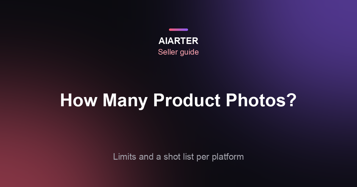 How Many Product Photos Per Listing? Limits and Shot List (2026)