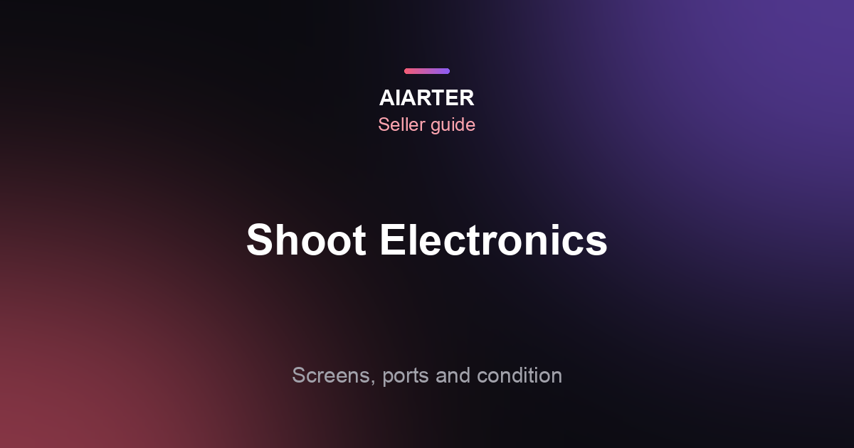 How to Photograph Electronics for Selling (2026): Screens, Condition and Privacy