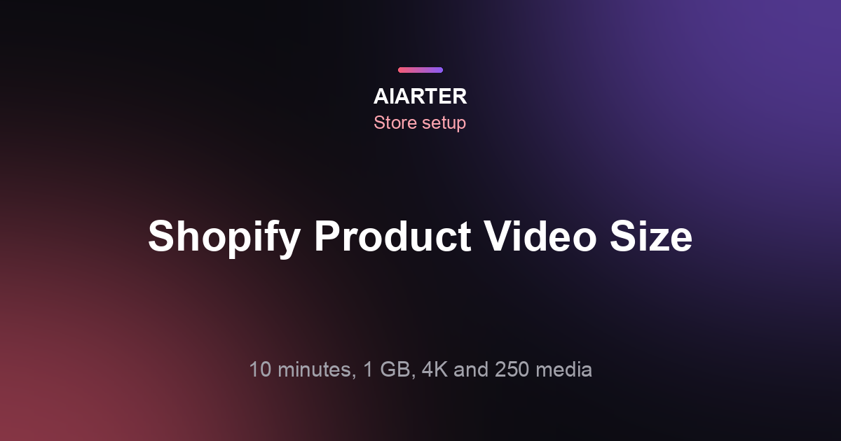 Shopify Product Video Size and Limits (2026): Length, 1 GB and 4K